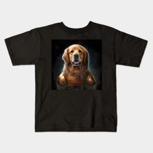 Golden Retriever Astronaut Suit The Force Kids T-Shirt